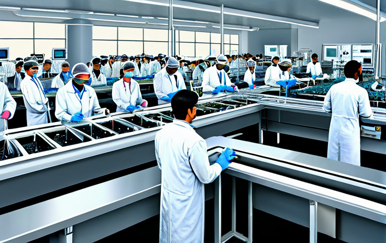 The Protein Assembly Line**

"A bustling, highly detailed depiction of a ribosome, the protein assembly line, translating mRNA, fully clothed scientist in the background observing, appropriate lab attire, safe for work, perfect anatomy, correct proportions, natural pose, science illustration, microscopic view, cellular environment, professional scientific visualization, educational content, modest depiction, high quality"

**